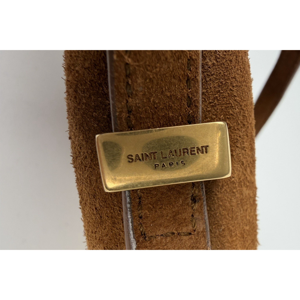 Saint Laurent Dylan Shoulder Bag Small in Brown Suede and Gold-Tone Hardware - Picture 6 of 15